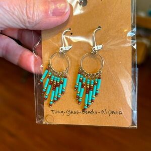 Turquoise glass beads